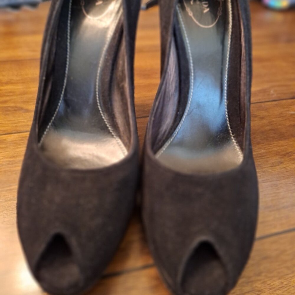 Prada black suede pumps